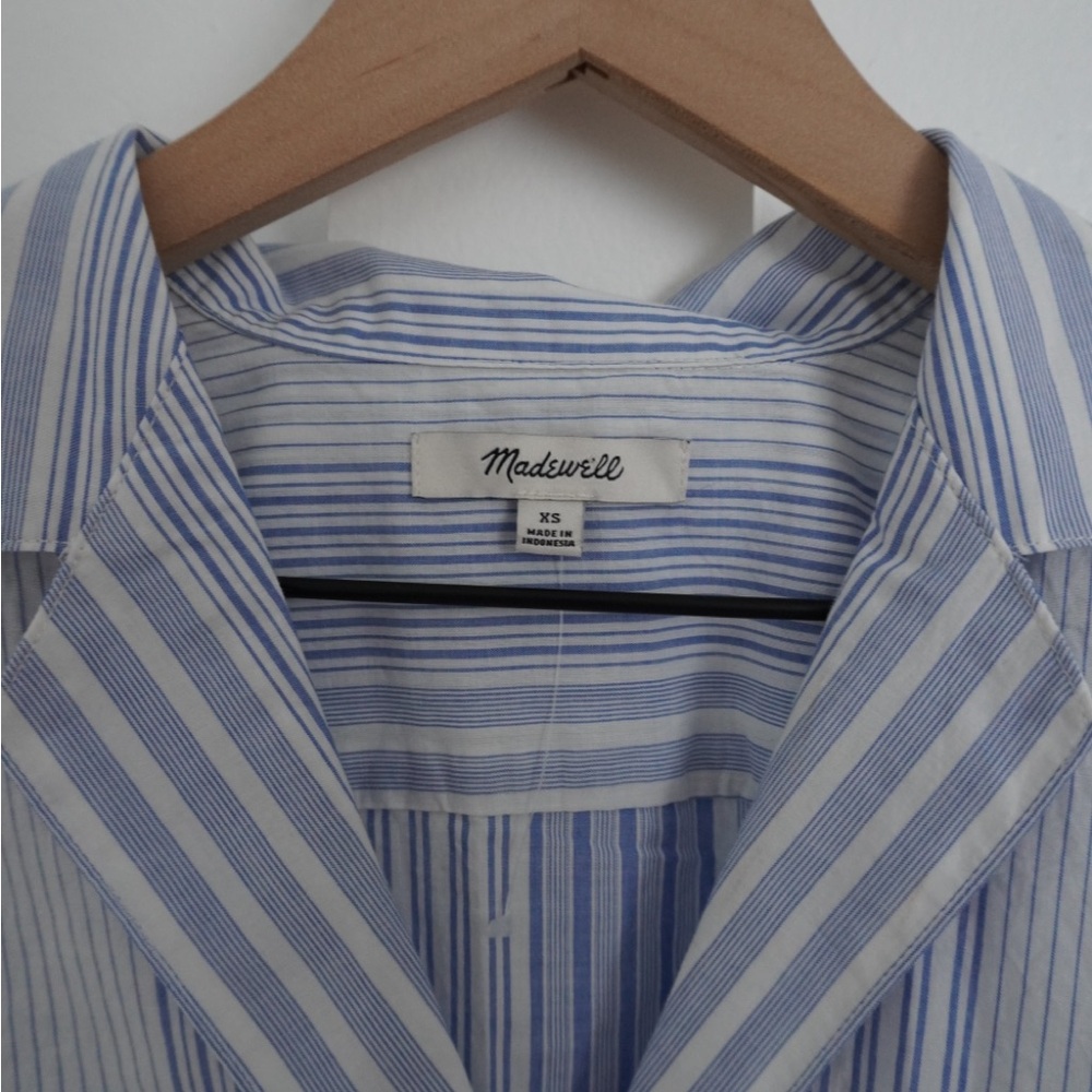Madewell Notch Collar Popover Striped Shirt - Picture 2 of 3